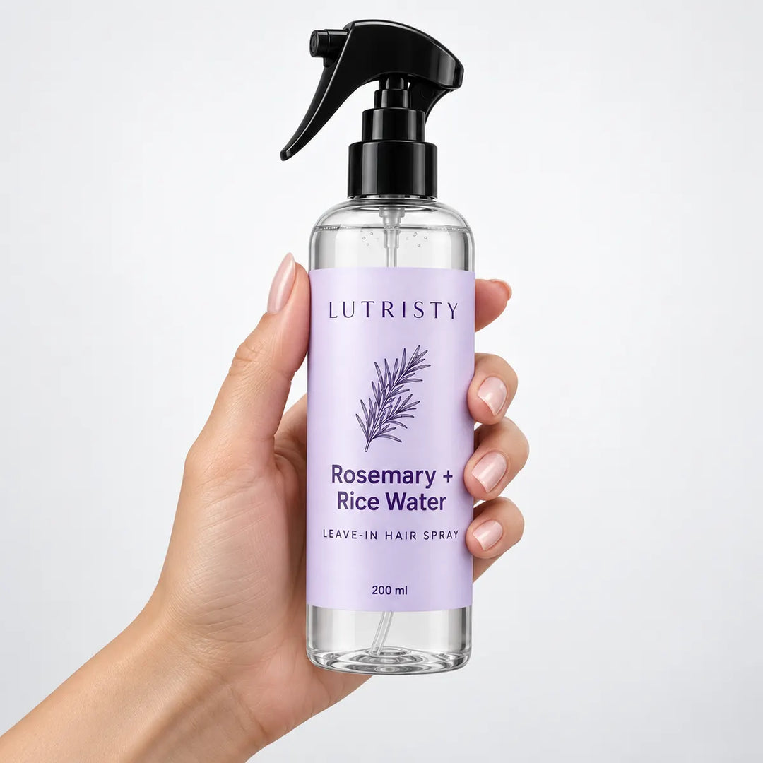 in hand — Lutristy rosemary and rice water hair care
