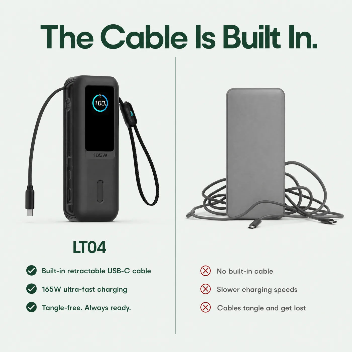 LT04 versus an ordinary power bank comparison